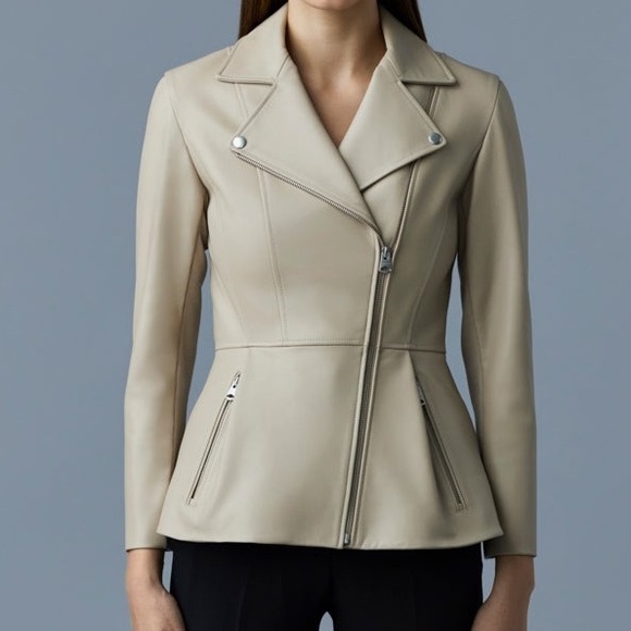 Mackage DAY Beige XS - Brand New Ladies Leather Jacket NWT - Picture 2 of 8